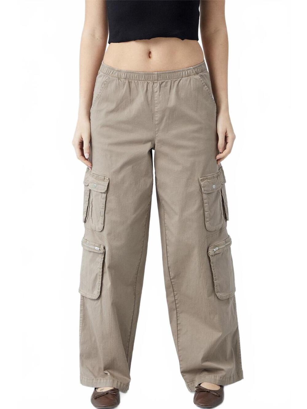 Pacsun Taupe Draped Low Rise Wide Leg Cargo Pants Desert Brown NWT XS